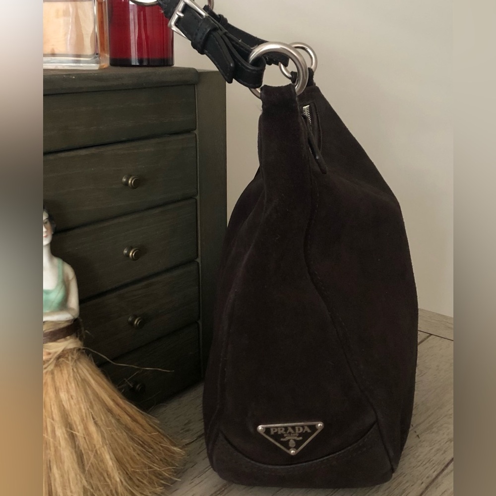 Prada Pretty Brown Suede Hobo Bag🌻 FREE SAME DAY SHIPPING!